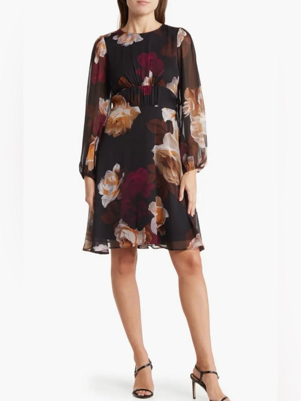 Calvin Klein Romantic Floral Party Dress Sz 12 Whimsy Chiffon Ethereal Fairy NWT